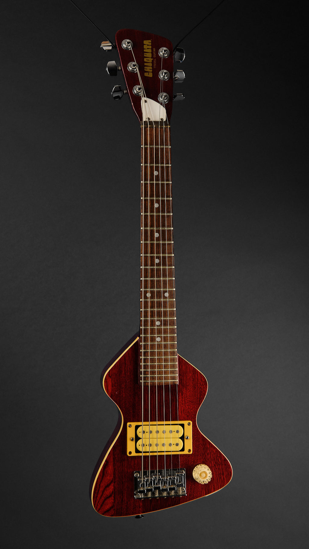 1980s Hondo Chiquita Travel Guitar Red