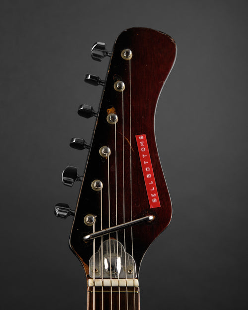 1960s Stagemaster Solid Body Sunburst - headstock front | Replay Guitars