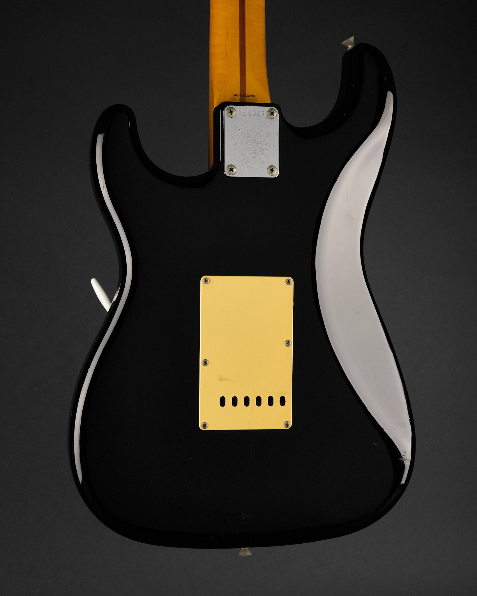 1989 Fender MIJ ST57-55 Stratocaster Black - body back | Replay Guitars