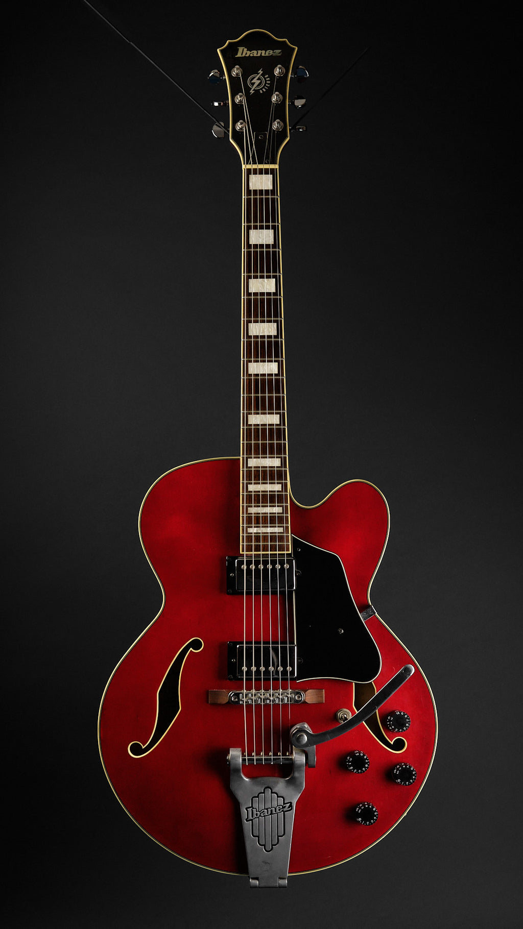 2003 Ibanez Artcore AFS-75T Transparent Cherry Red - full front | Replay Guitars