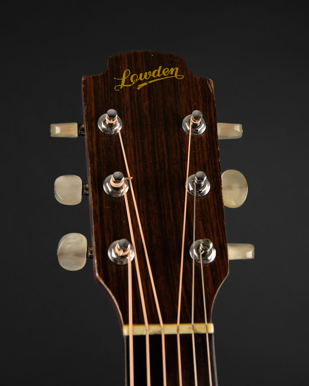 1980s Lowden S5 Natural - headstock front | Replay Guitars