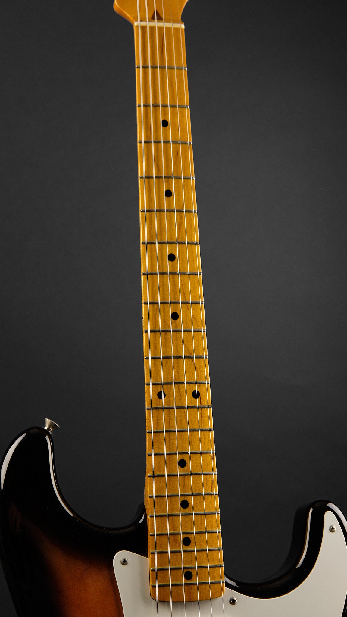 2000s Fender CIJ ST57-58US Stratocaster Sunburst - neck back | Replay Guitars