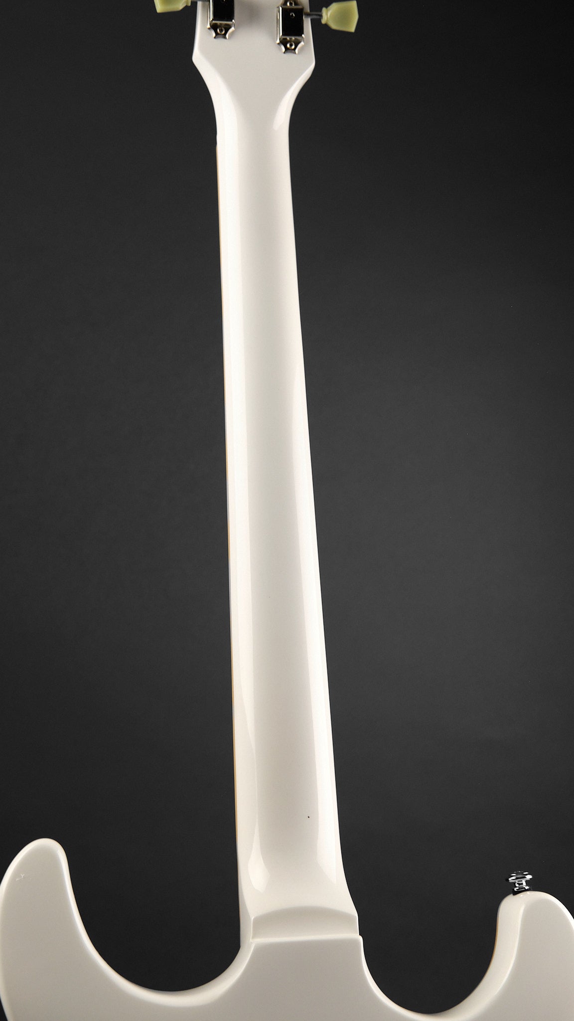 Eastwood Sidejack Baritone STD White on White (Second-Hand) - headstock back | Replay Guitars