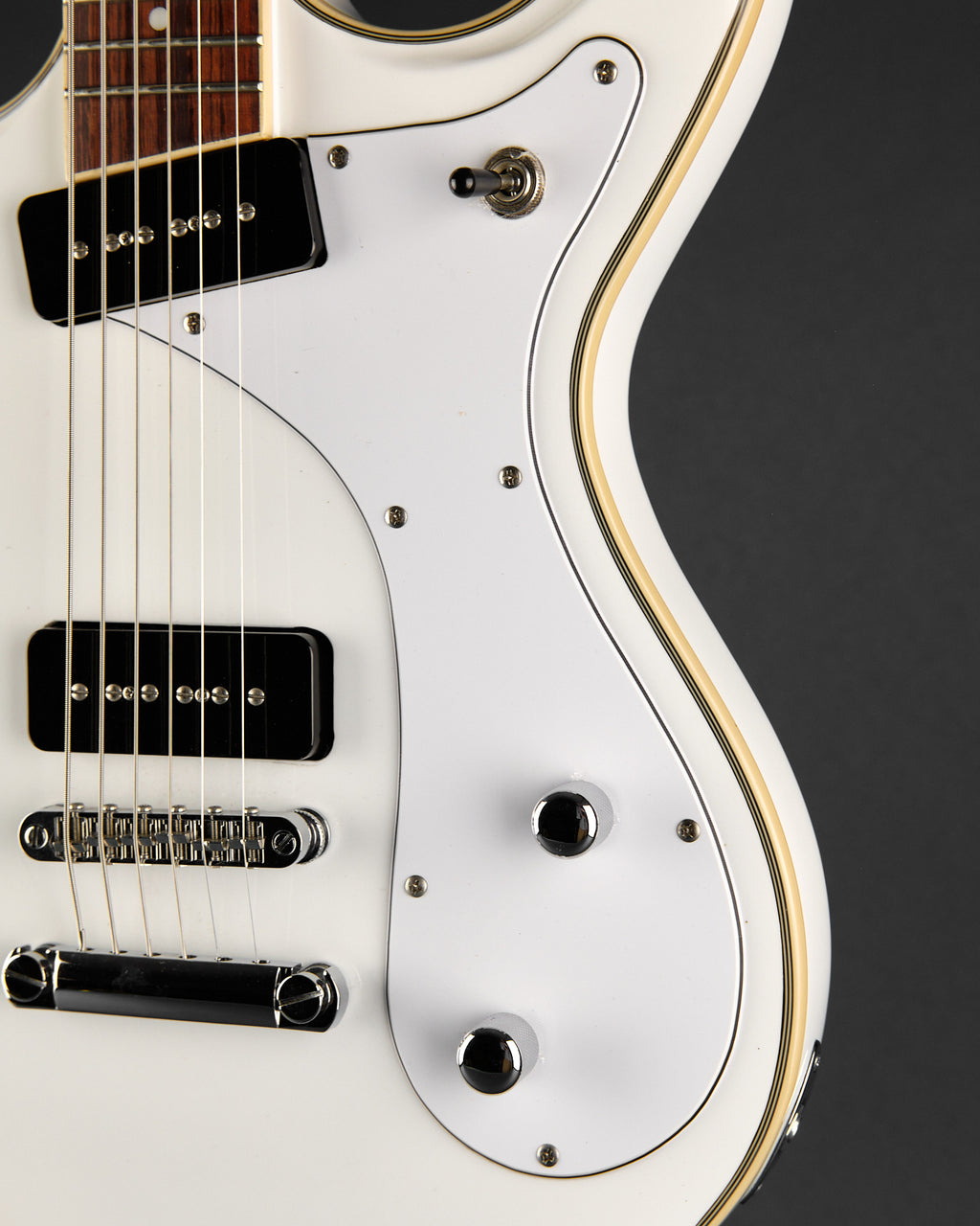Eastwood Sidejack Baritone STD White on White (Second-Hand) - detail photo 3 | Replay Guitars
