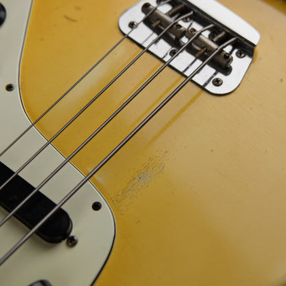 1975 Fender Musicmaster Bass Aged Olympic White