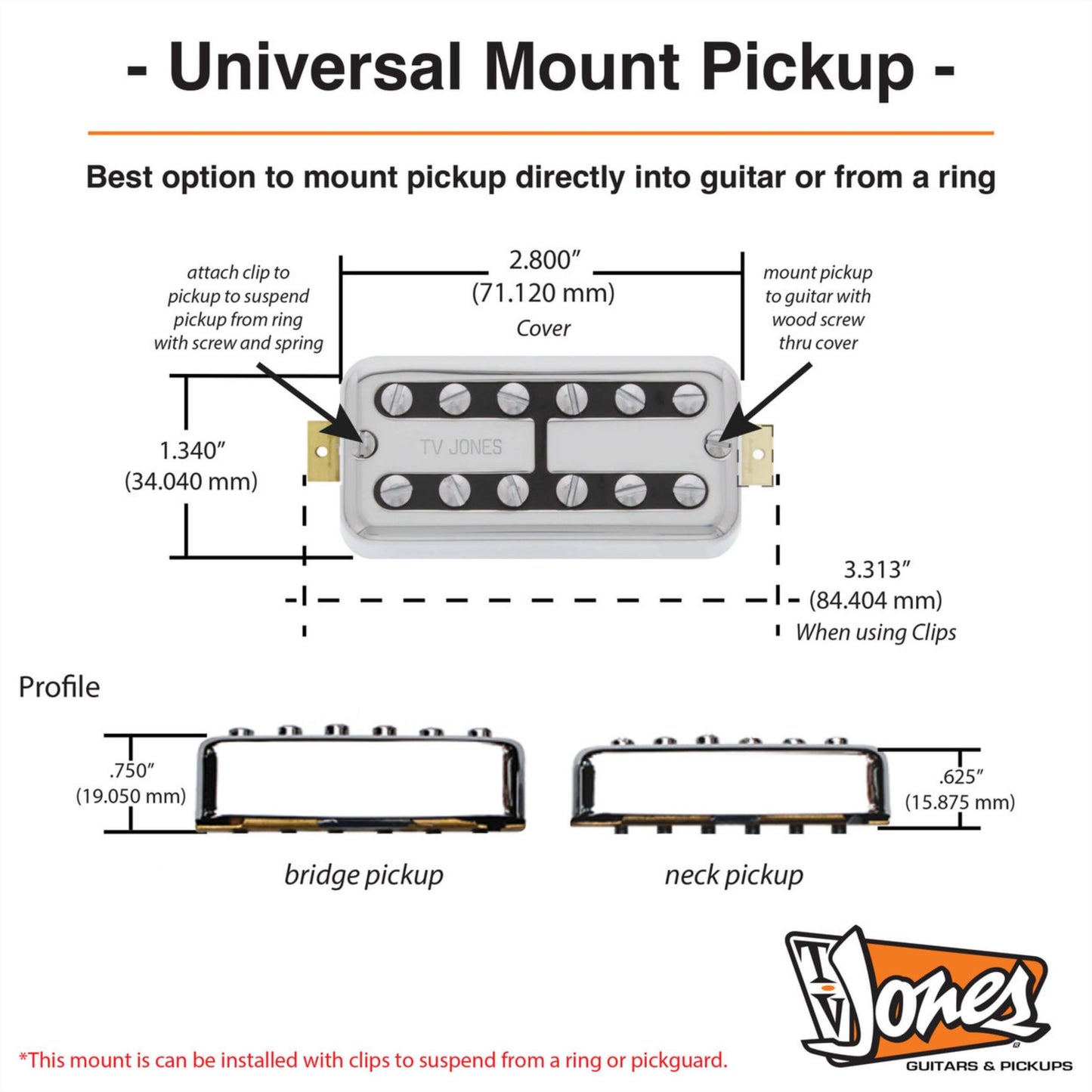 TV Jones TV Classic Neck Universal Mount Pickup