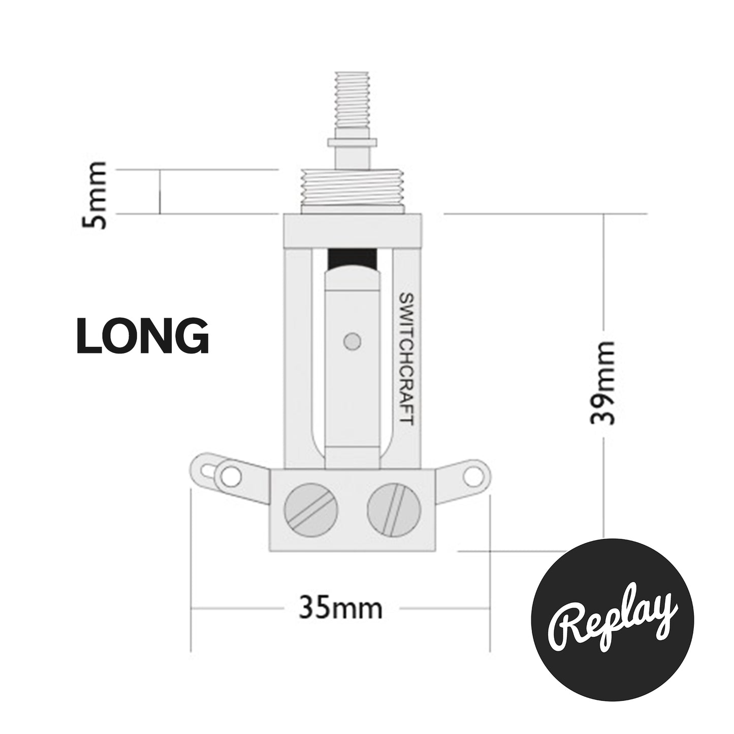 Switchcraft 3-Way 'Long' Toggle Switch